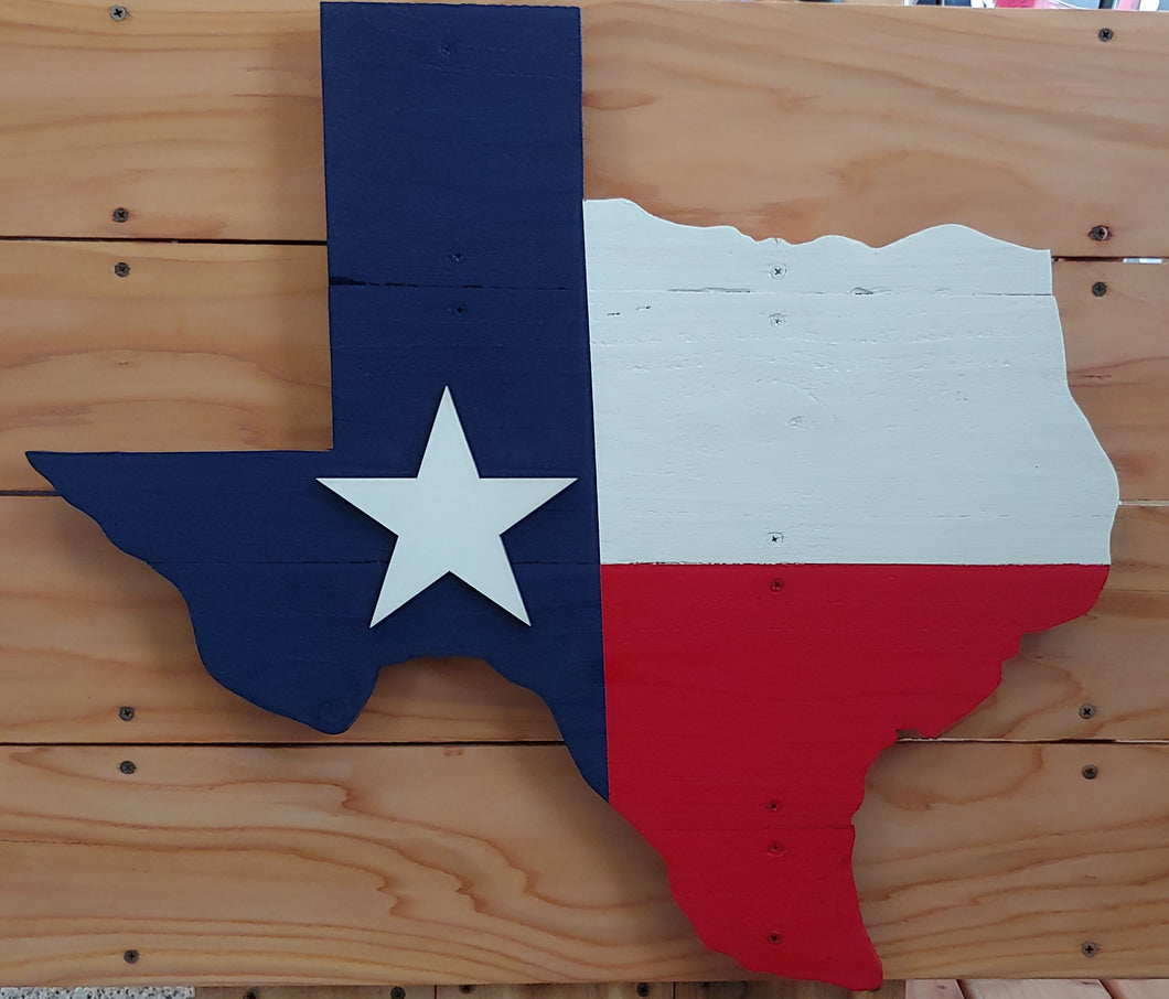 Texas Shaped Wood Sign