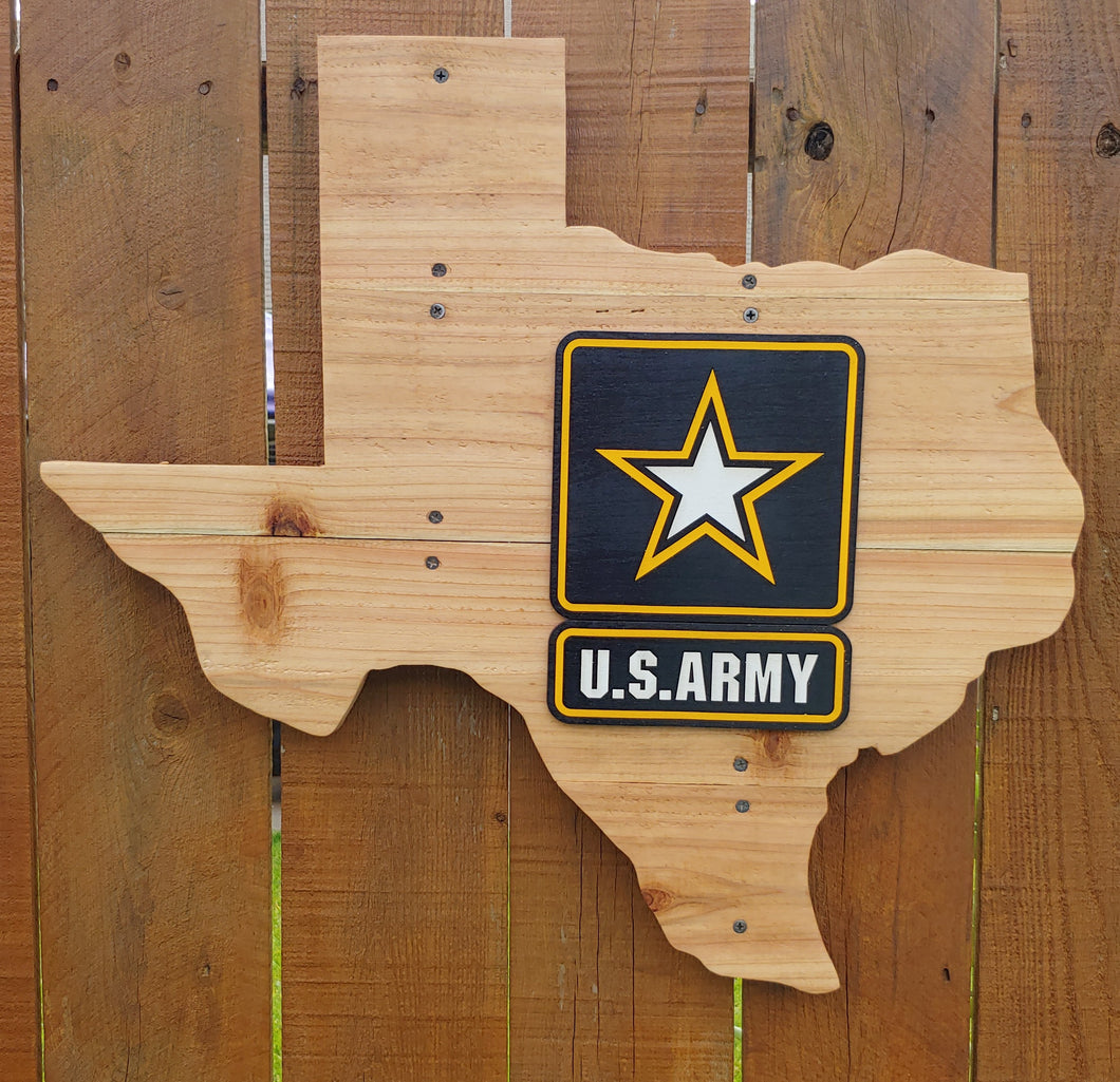 Texas-shaped U.S. Army Sign