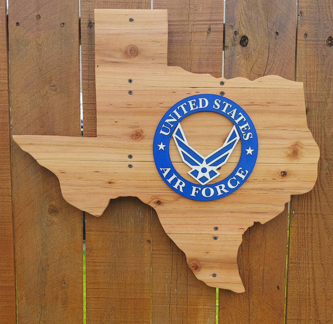 Texas-shaped U.S. Air Force Sign