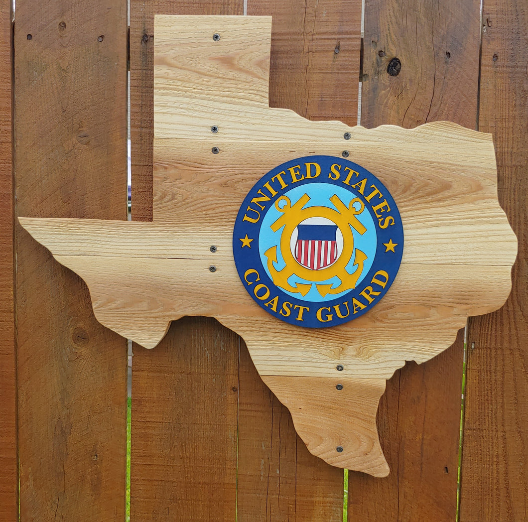 Texas-shaped U.S. Coast Guard Sign